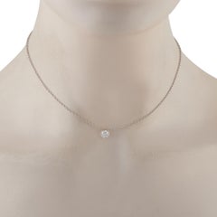 Collana Solitare in oro bianco 14K con diamanti da 0,80 carati MF10-121525