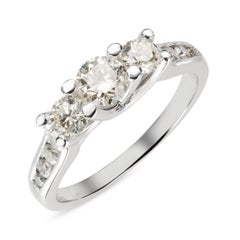 14k White Gold 0.81tcw Diamond Three Stone Ring