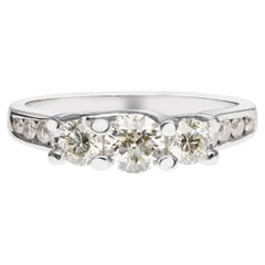 14k White Gold 0.81tcw Diamond Three Stone Ring