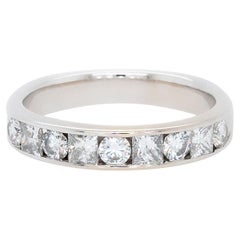 14k White Gold 0.84ct Round Brilliant and Princess Cut Natural Diamond Ring