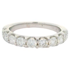 14k White Gold 0.85ctw Large Fiery White Diamond Wedding Classic Band Ring