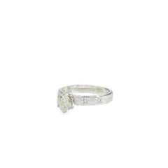 14k White Gold 0.88ctw Natural Round Brilliant Diamond with Stars Ring