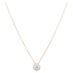 Halskette mit Solitär-Anhänger, 14 Karat Weißgold 0,90 Karat Diamant im Rundschliff