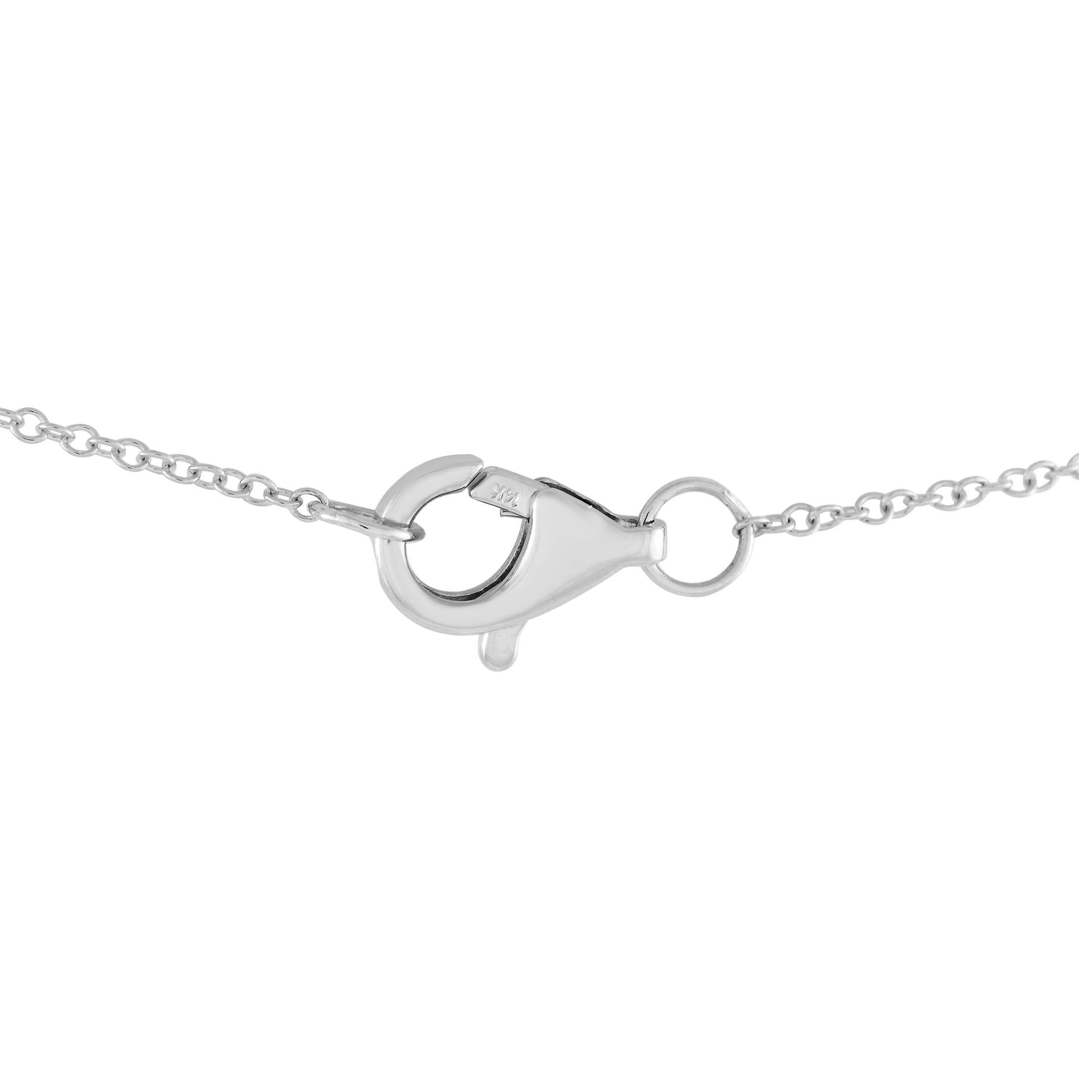 Collar de diamantes de 0,90 ct en oro blanco de 14 quilates Corte redondo en venta