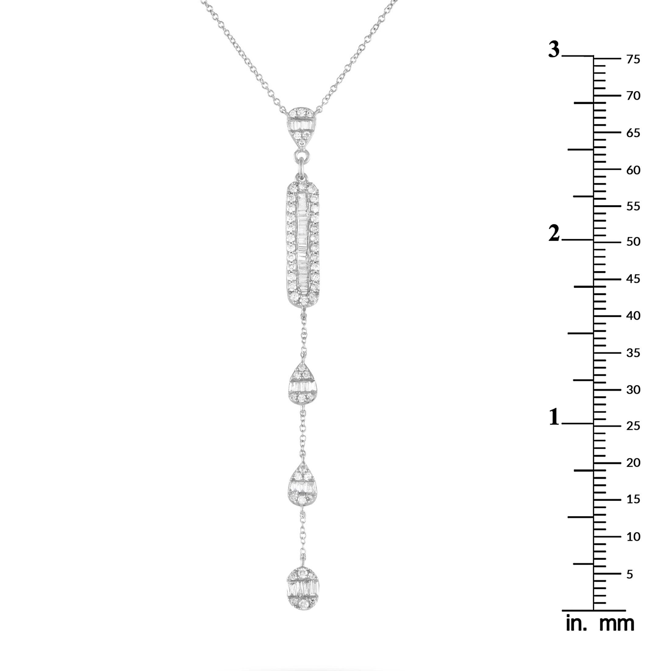 Collar de diamantes de 0,90 ct en oro blanco de 14 quilates en Nuevo estado para la venta en Southampton, PA