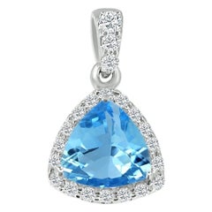 14k White Gold 0.91cts Aquamarine and Diamond Pendant, Style#TS1078AQP 21056/4