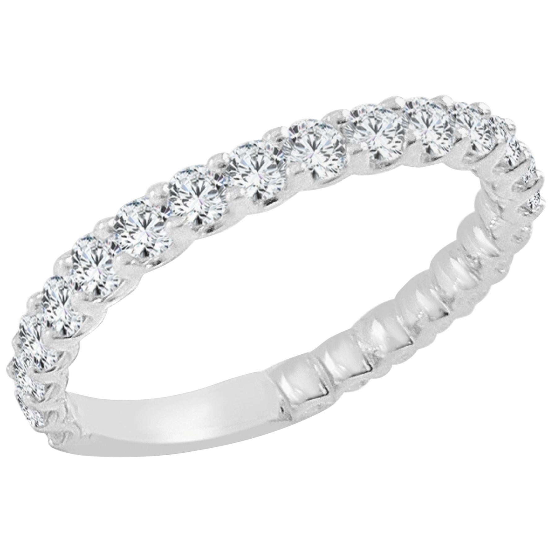 14 Karat White Gold 0.93 Carat Diamond Ring