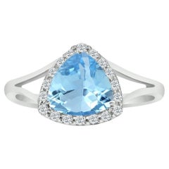 14k White Gold 0.94cts Aquamarine And Diamond Ring, Style# TS1275AQR 22053/10