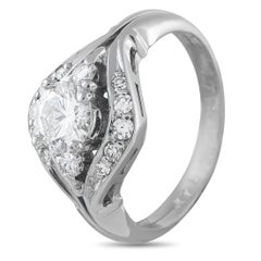 14K White Gold 0.95ct Diamond Ring MF11-070126