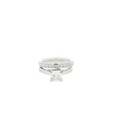 14k White Gold 0.96ct Princess Cut Diamond Solitaire Engagement Ring
