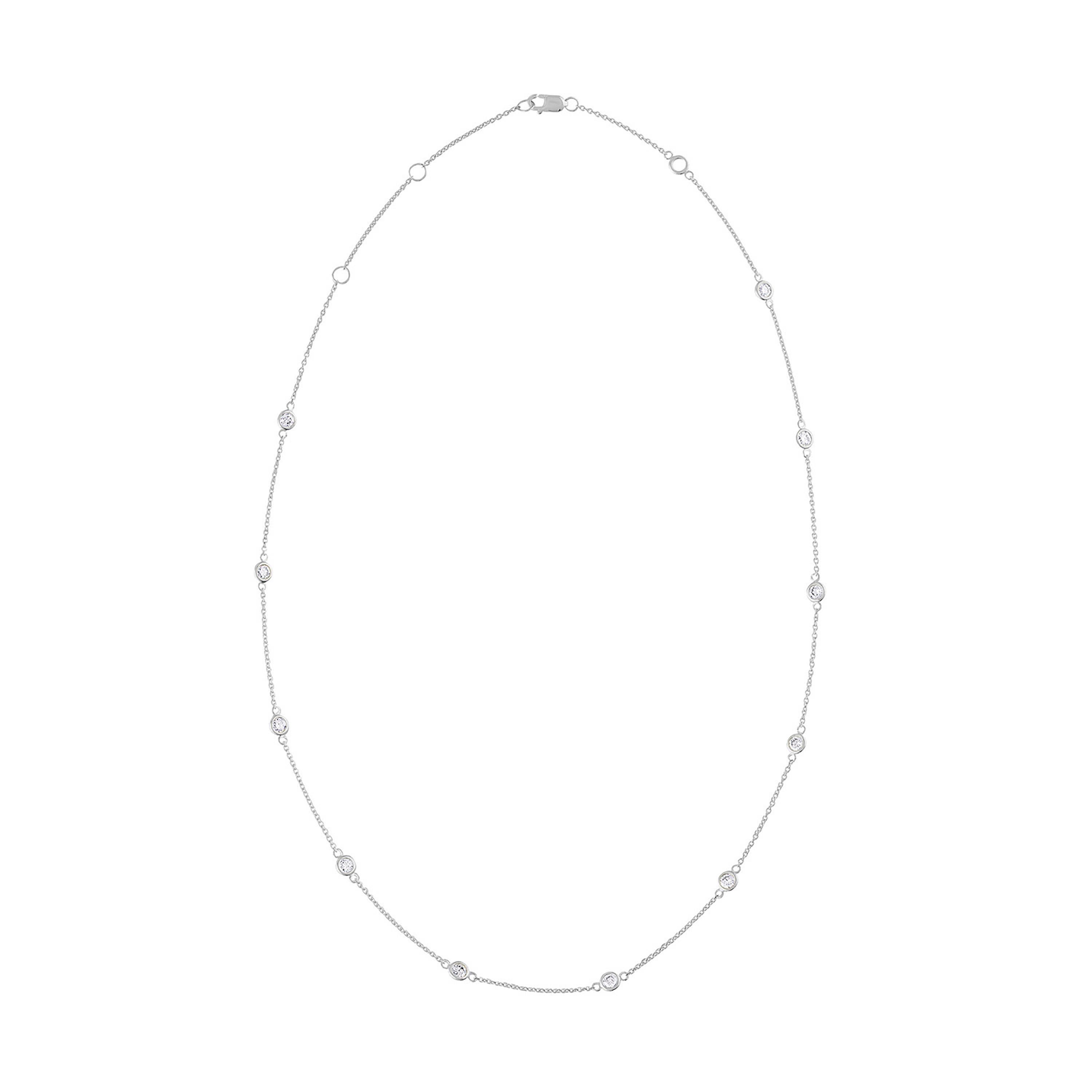 14 Karat Weißgold Halskette mit 1 1/10 Karat Diamant (Zeitgenössisch)