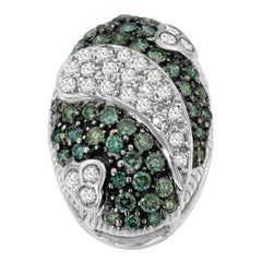 14k Weißgold 1 1/10 Cttw Behandelter blauer Diamant Mode-Anhänger Halskette