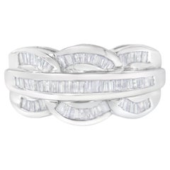 14K White Gold 1 1/2 Carat Diamond Cocktail Band Ring