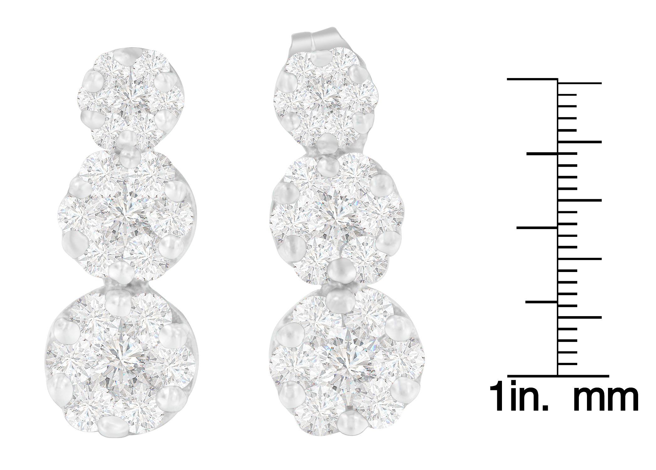 Round Cut 14K White Gold 1 1/2 Carat Round-Cut Diamond Earrings