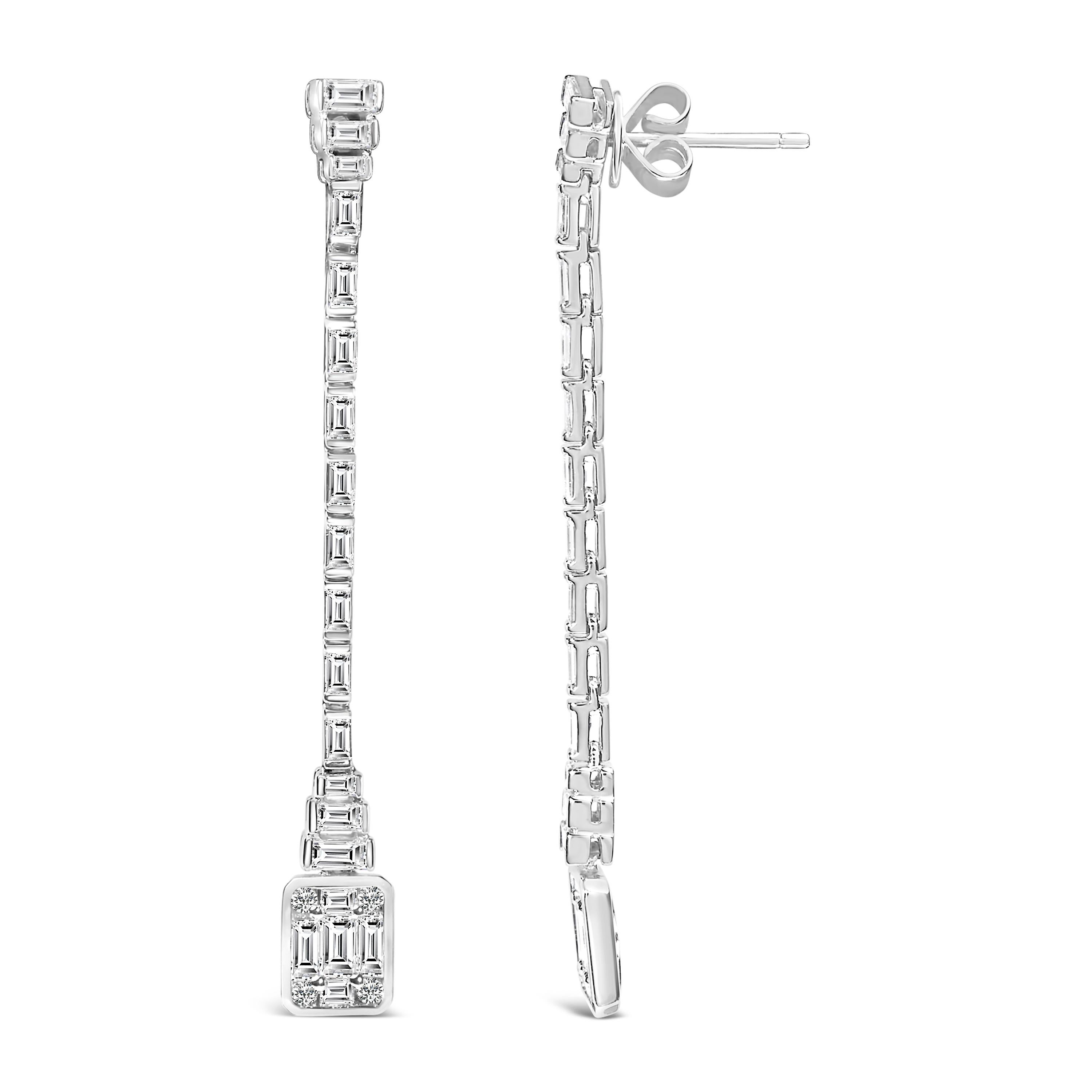14K Weißgold 1 1/2 Cttw Baguette Diamant Composite Mosaik 2