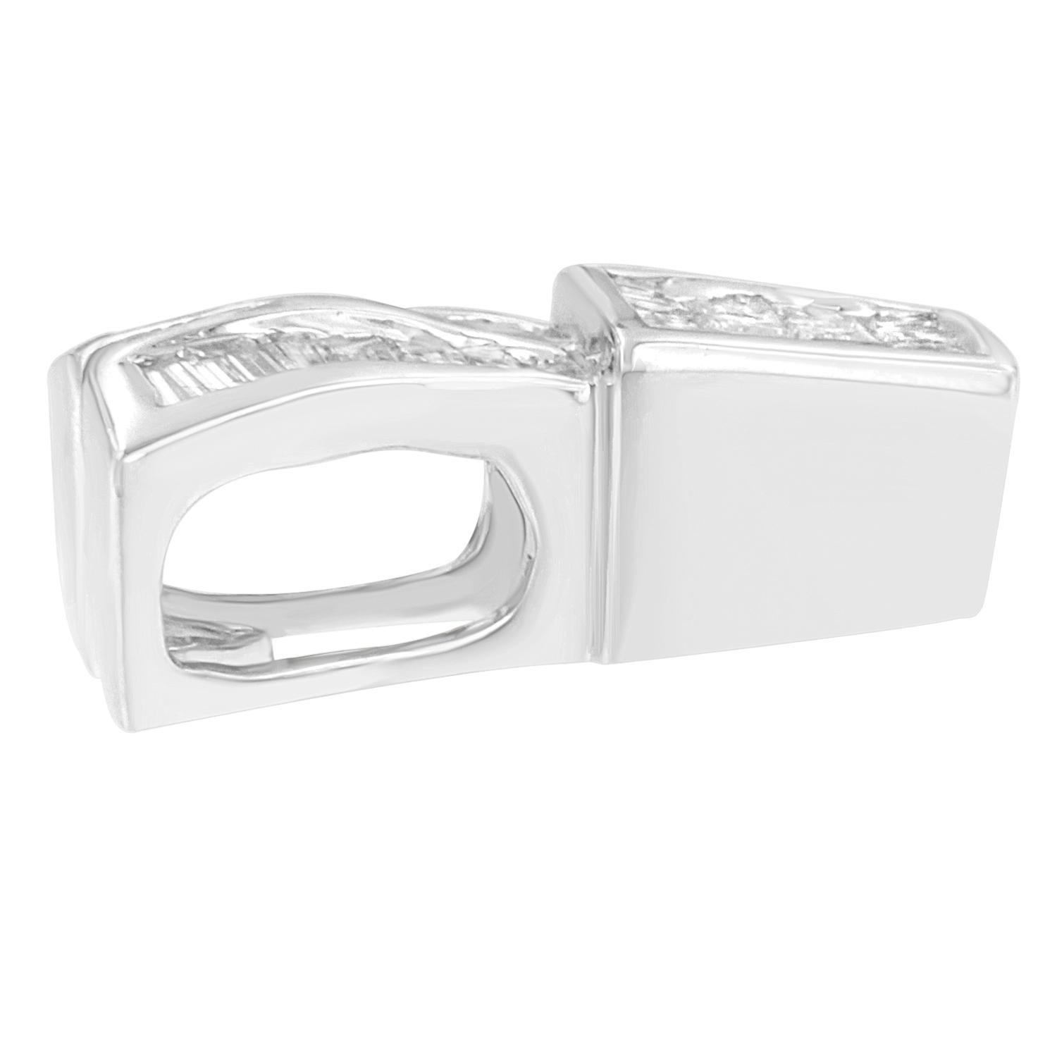 Taglio princess Collana con ciondolo a forma di scintillio in oro bianco 14k con diamante da 1 1/3 Cttw in vendita