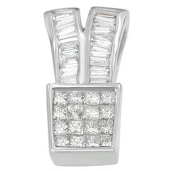 Collana con ciondolo a forma di scintillio in oro bianco 14k con diamante da 1 1/3 Cttw