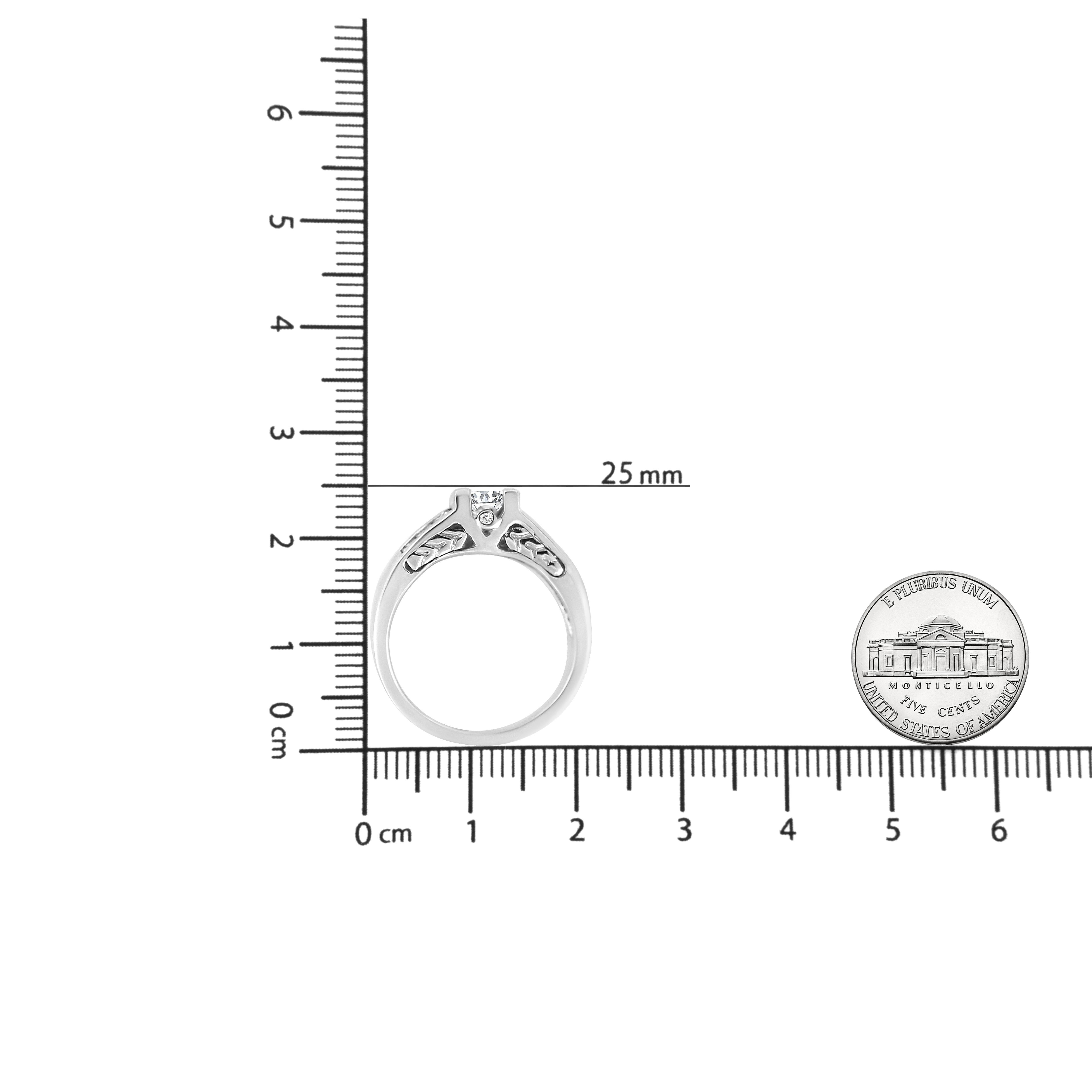 14 Karat Weißgold 1 1/4 Karat Diamant-Verlobungsring mit Prinzessinnenschliff in Kanalfassung Damen im Angebot