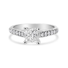 14K Weißgold 1 1/5 Cttw 4-Stein-Set Prinzessin Diamant Classic Verlobungsring