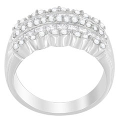 14K Weißgold 1 1/7ct. TDW Diamantring mit rundem und Prinzessinnenschliff(H-I, SI2-I1)