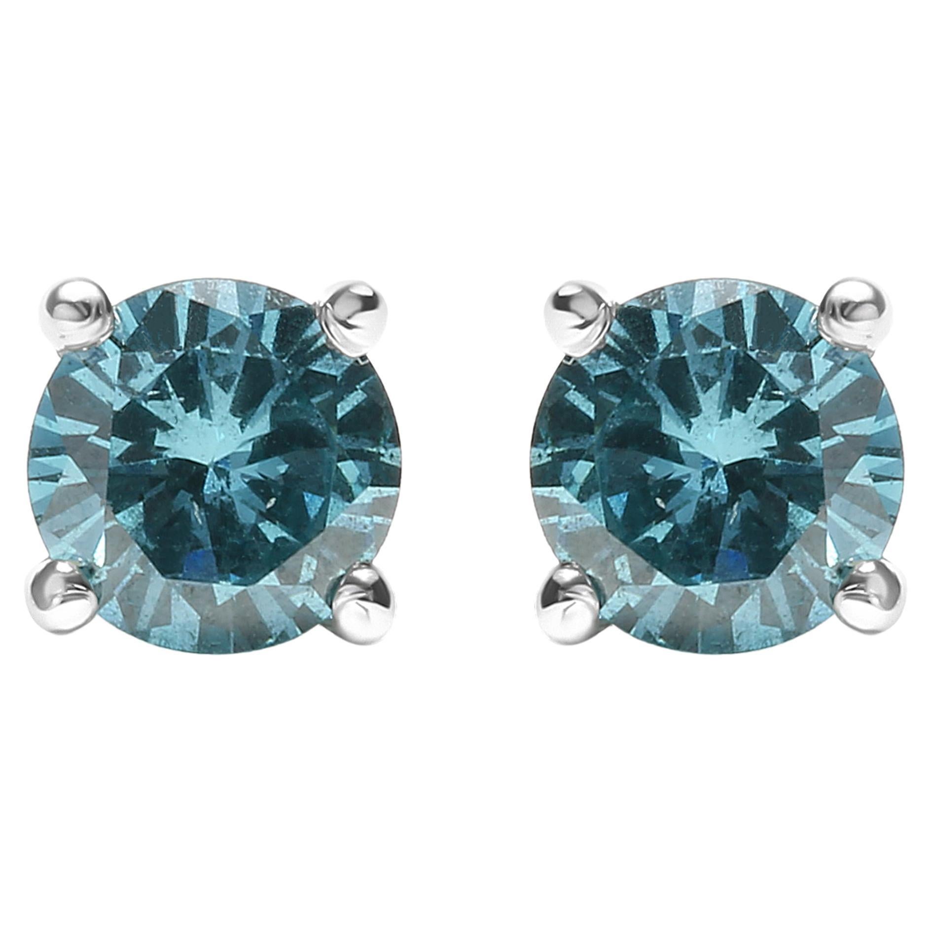 Blue diamond sale earrings 2 carat