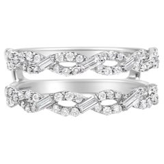 14K White Gold 1/2 Carat Diamond Enhancer Wrap Ring Guard Enhancer