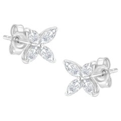 14K White Gold 1/2 Carat Diamond Stud Earrings