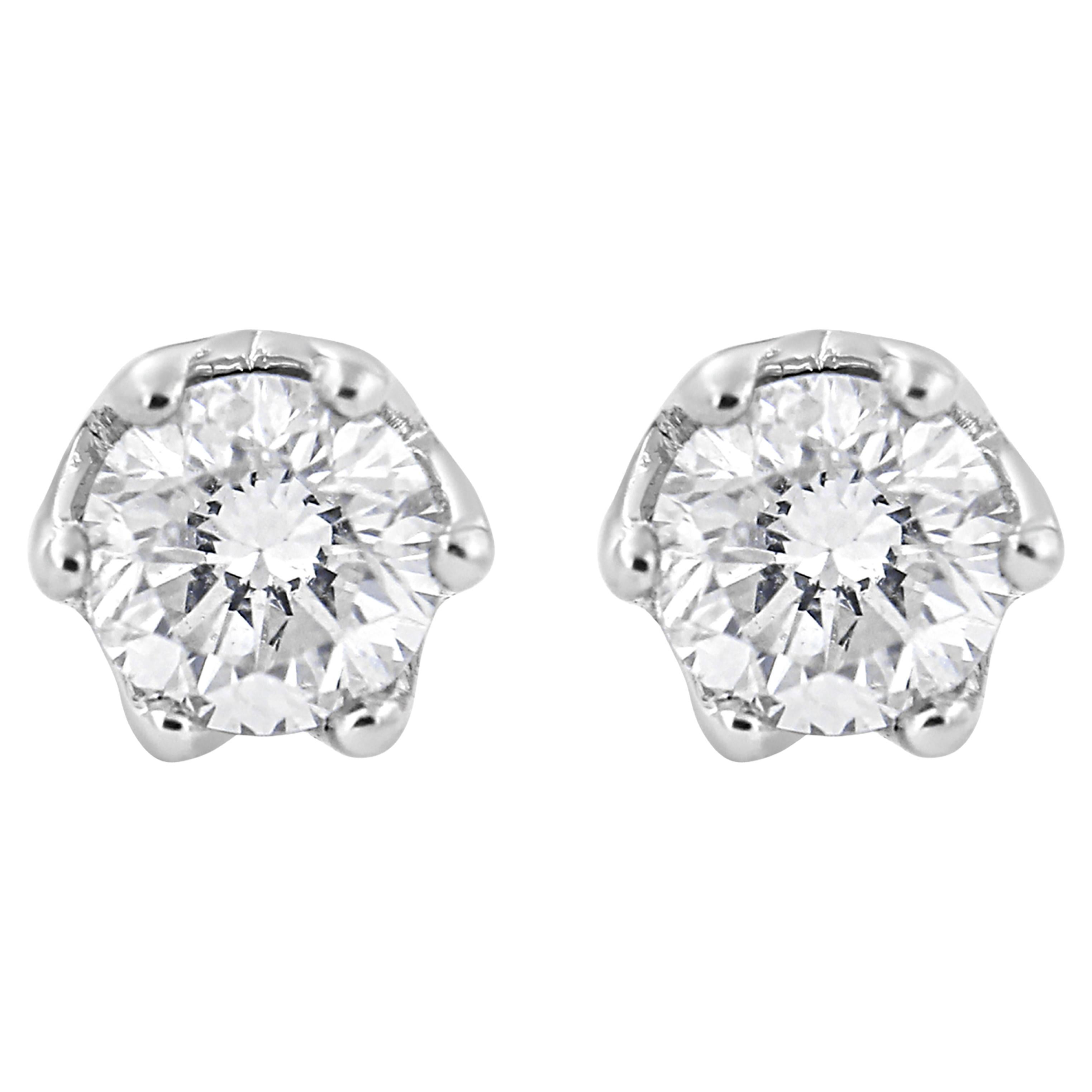 3 Prong Round Diamond Stud Earrings Mounting Setting Only 18 Karat