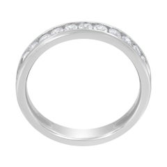 14K White Gold 1/2 cttw Diamond Band Ring (I-J Color, I2-I3 Clarity) - Size 7