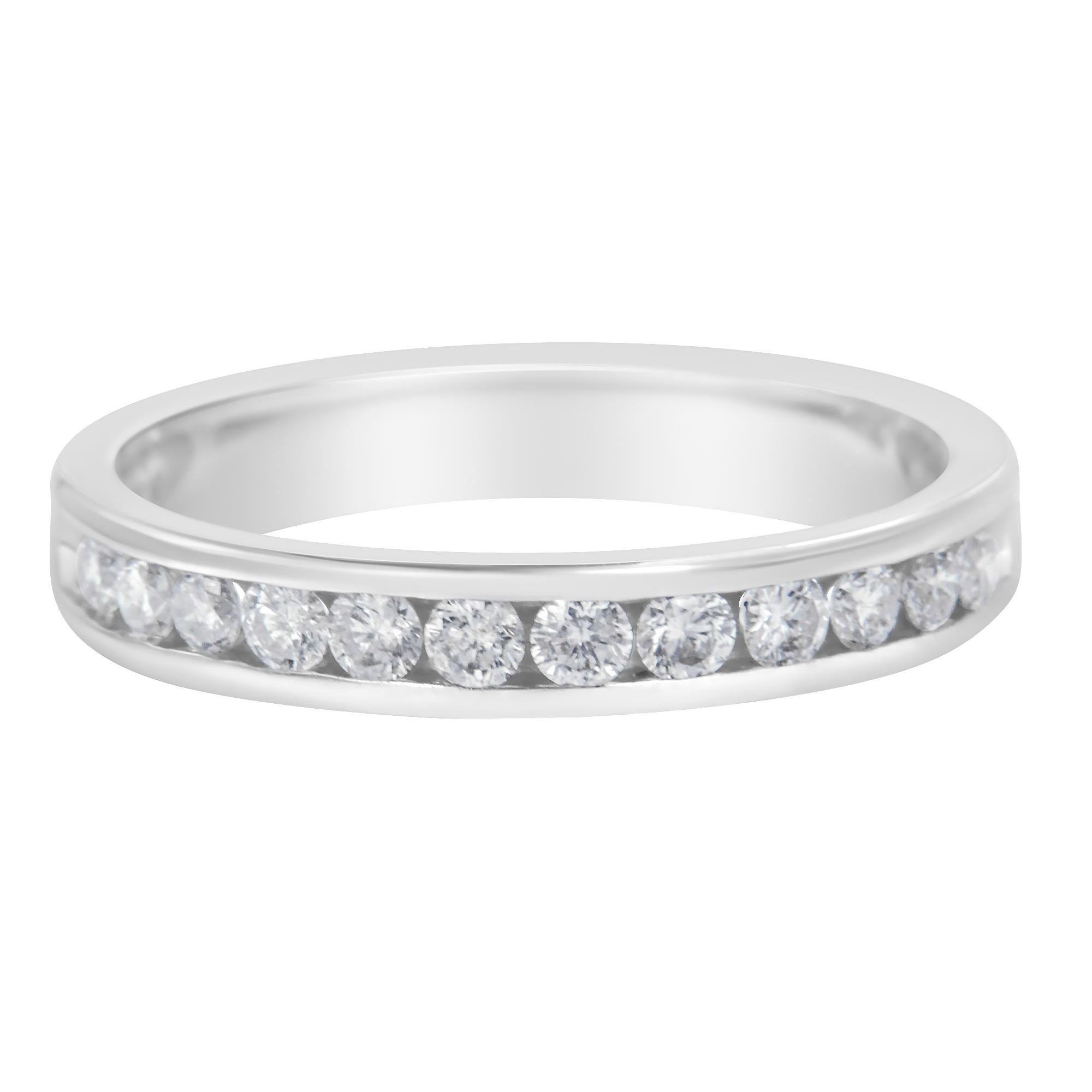 14K Weißgold 1/2 cttw Diamant-Ring (Farbe I-J, Reinheit I2-I3) - Größe 7 (Moderne) im Angebot