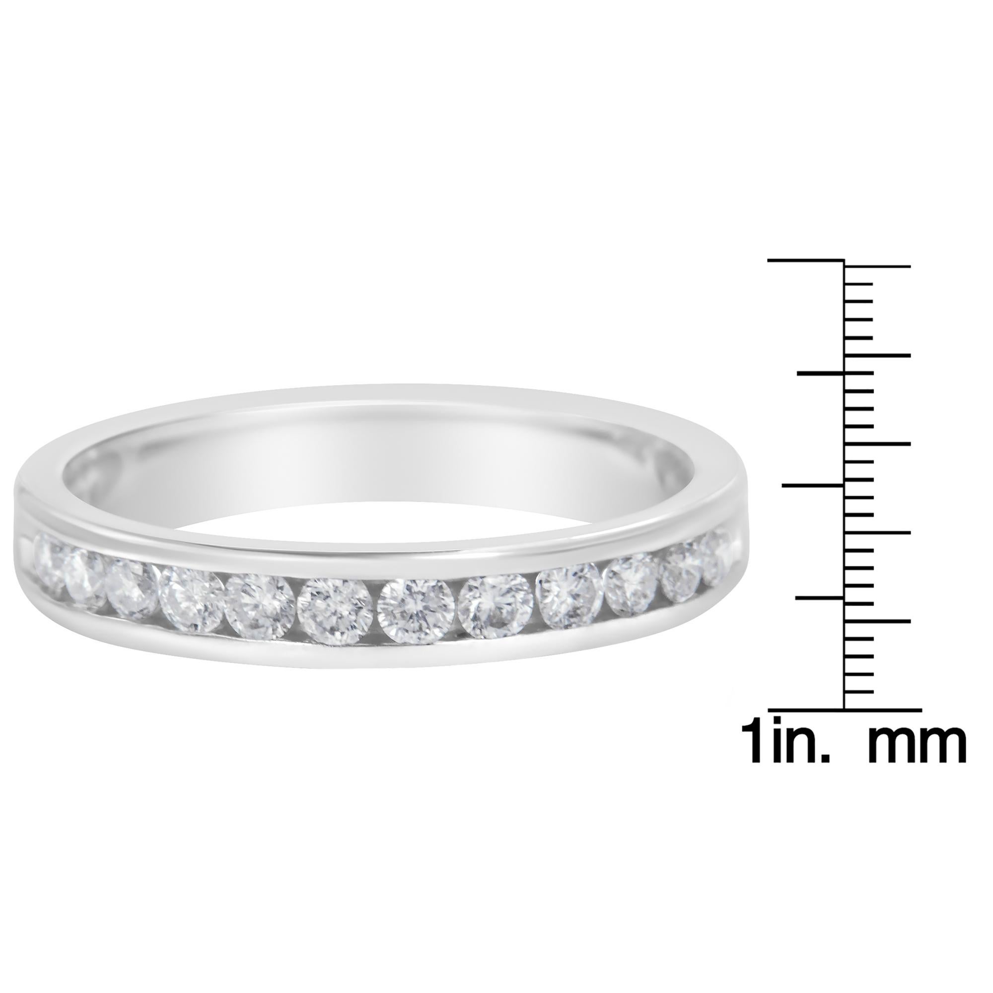 14K Weißgold 1/2 cttw Diamant-Ring (Farbe I-J, Reinheit I2-I3) - Größe 7 (Rundschliff) im Angebot