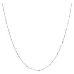 Collana a catena Paperclip con castone di diamanti in oro bianco 14K da 1/2 ct.