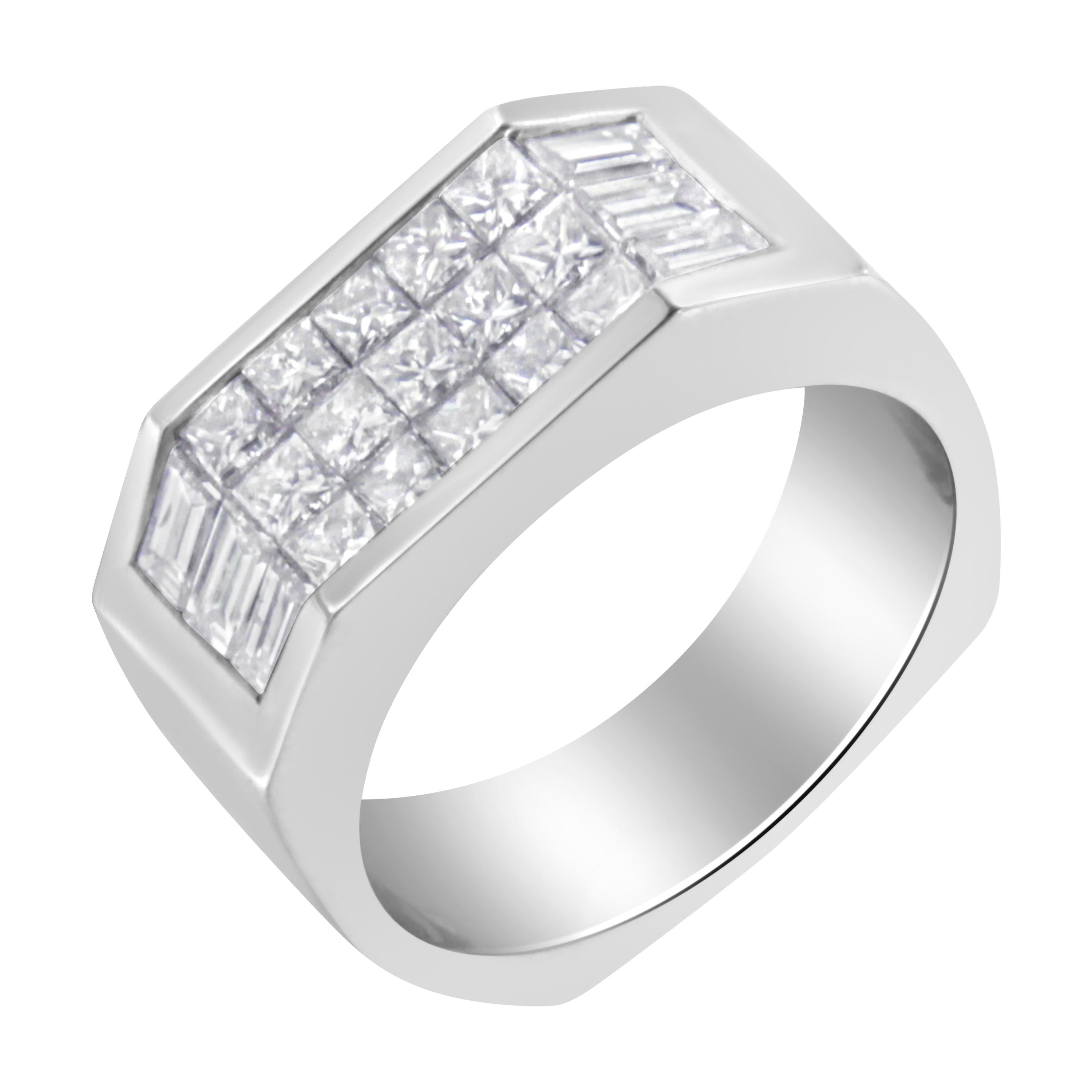 14K White Gold 1 3/4 Carat Channel Set Diamond Ring Band In New Condition For Sale In New York, NY