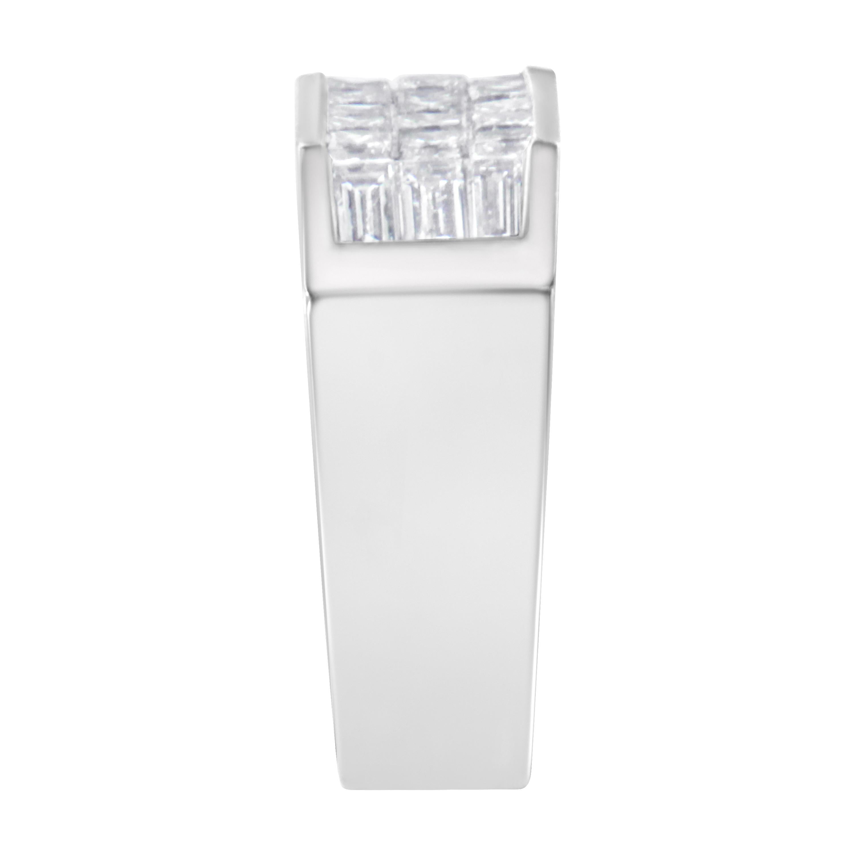 Women's or Men's 14K White Gold 1 3/4 Carat Channel Set Diamond Ring Band For Sale