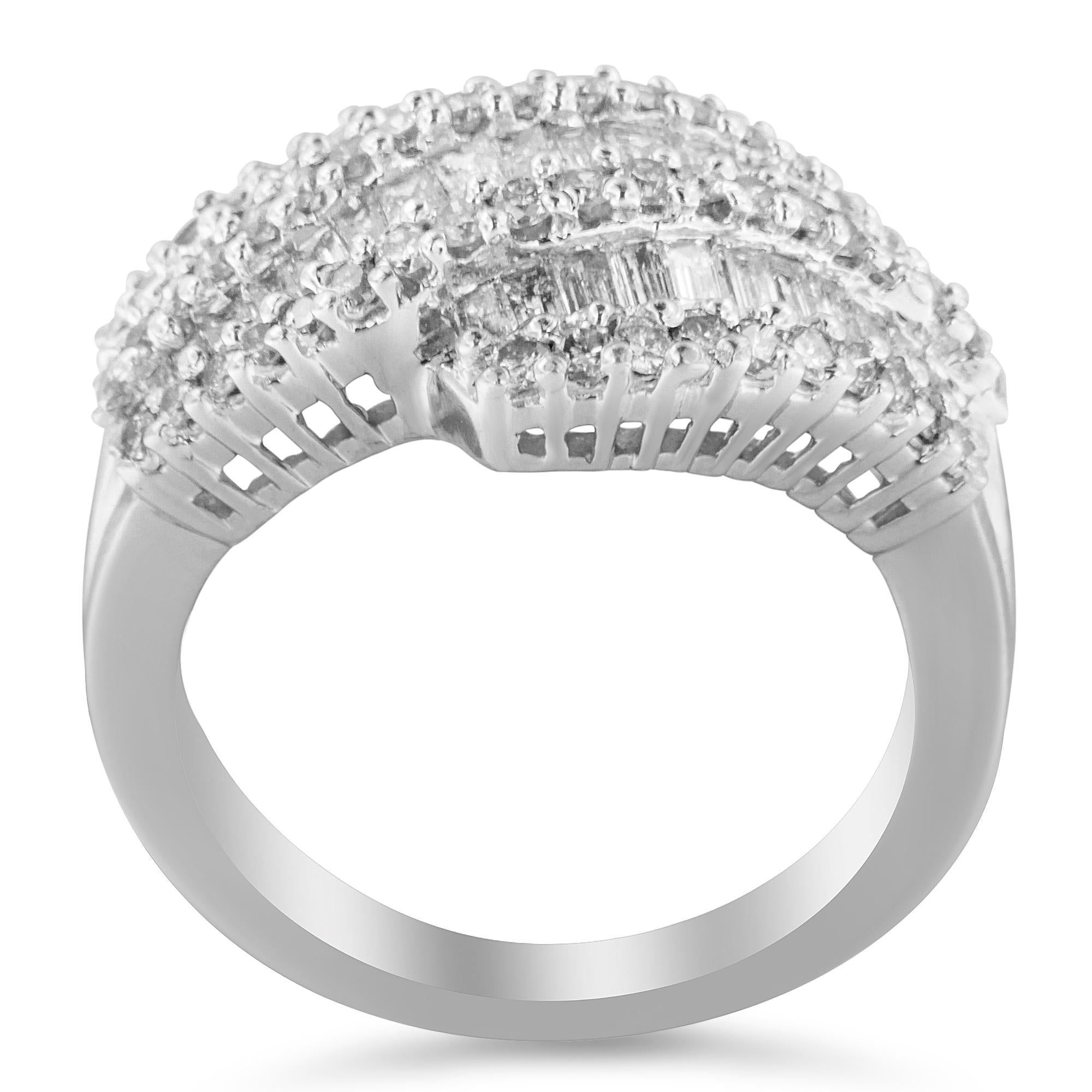 14 Karat Weißgold 1 3/4 Karat Diamant-Cocktailring () 2