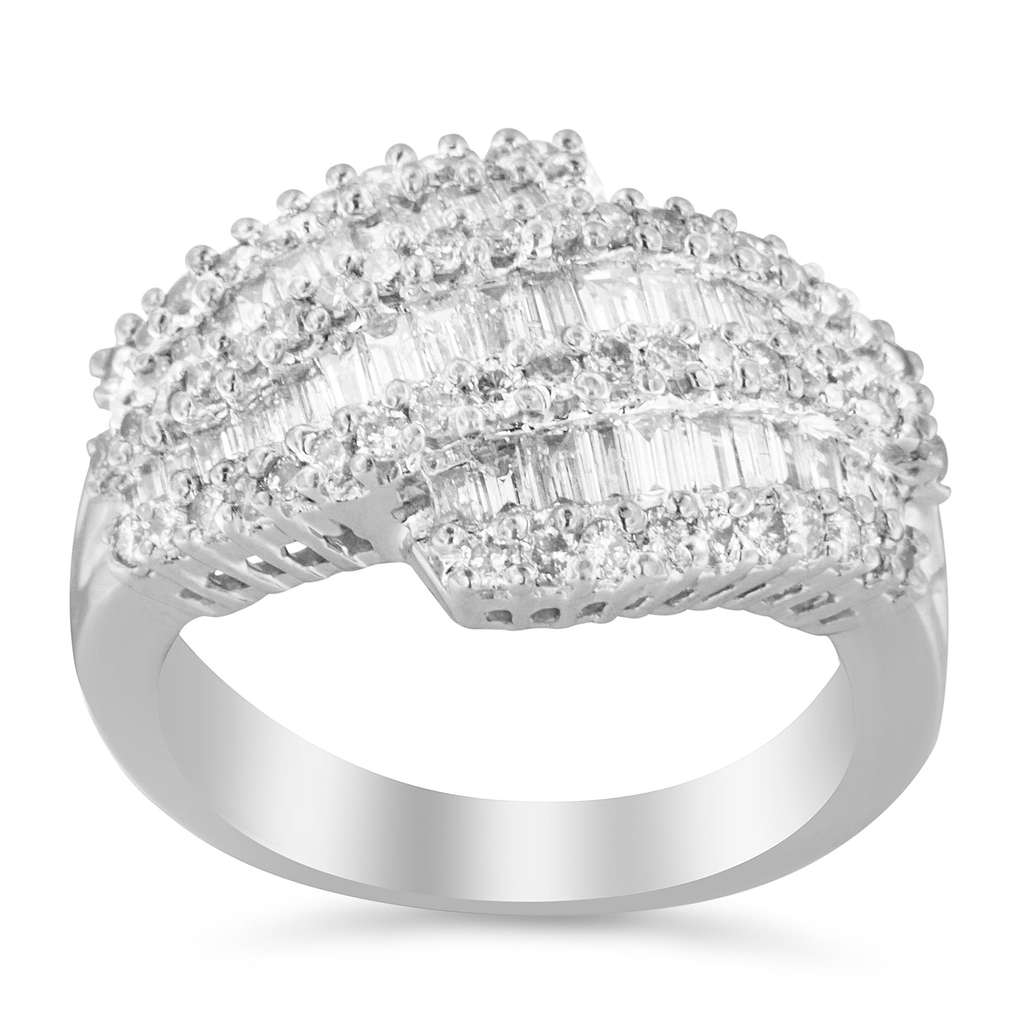 14 Karat Weißgold 1 3/4 Karat Diamant-Cocktailring () 3