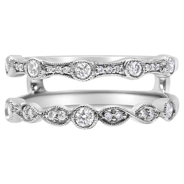 14K Yellow and White Gold 1.0 Cttw Split Shank Halo Floral Diamond ...