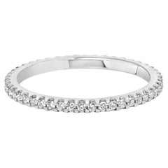 14K White Gold 1/3 Cttw Shared Prong Set Round Diamond Eternity Band Ring
