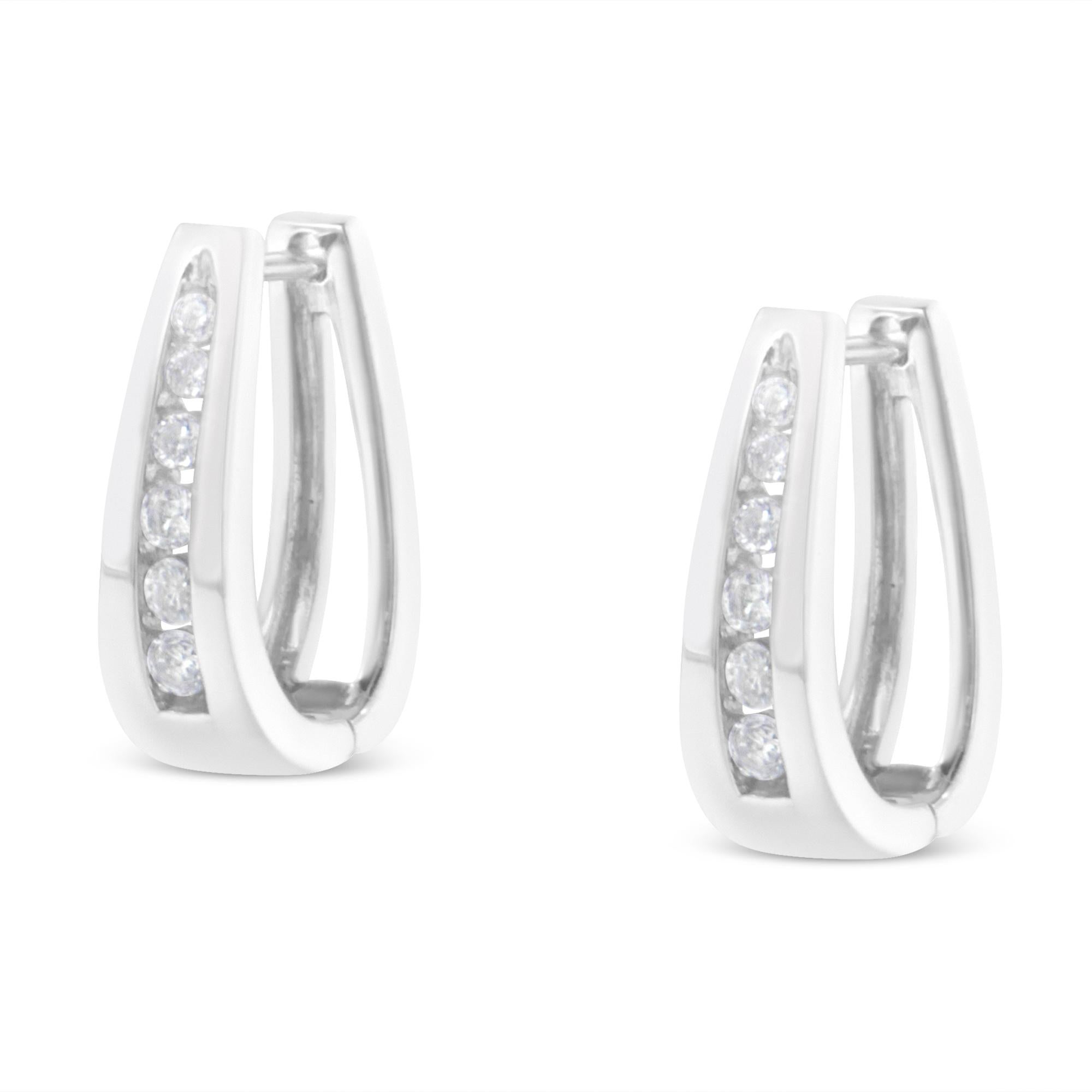 1/4 carat diamond hoop earrings