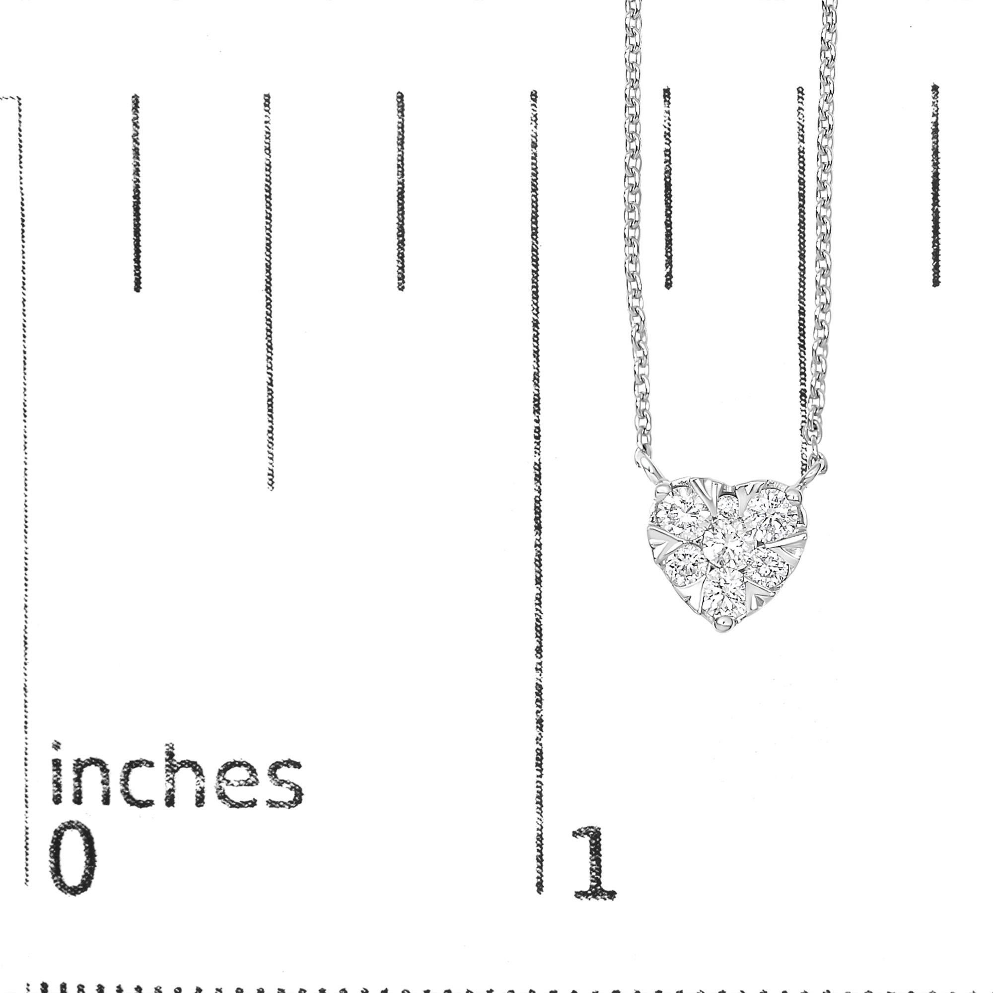 Collier en or blanc 14K avec pendentif en forme de cœur composé de diamants de 1/4 Cttw Neuf - En vente à New York, NY