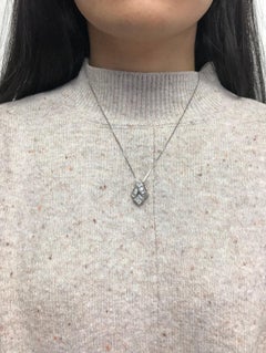 14k White Gold 1 5/8 Carat Princess-Cut Diamond Mixed Shape Pendant Necklace