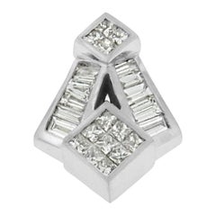 14k White Gold 1 5/8 Cttw Princess-Cut Diamond Mixed Shape Pendant Necklace
