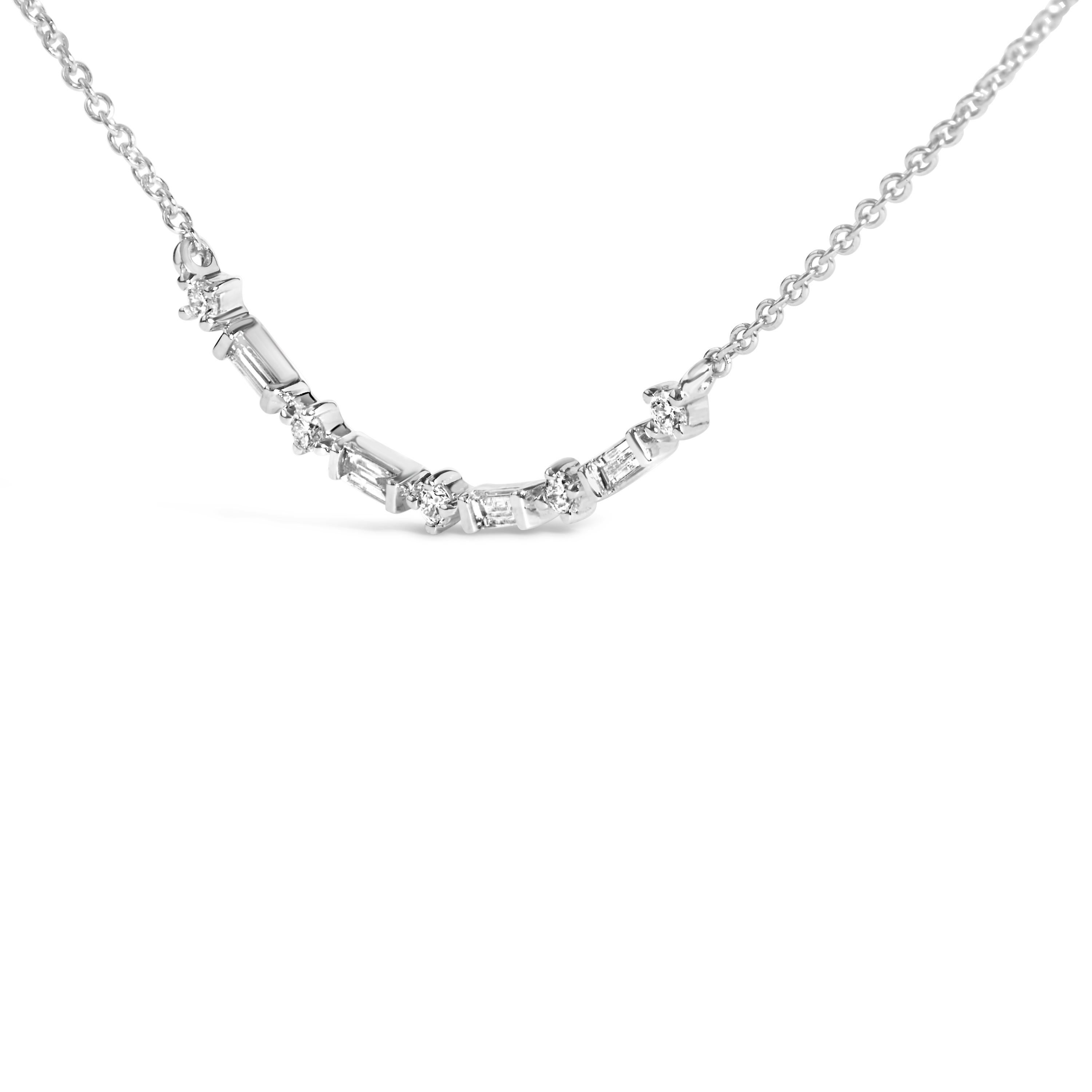 Moderne Collier pendentif en or blanc 14 carats avec diamants 1/5 carat  - 18