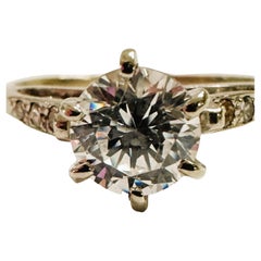 14k White Gold 1 carat CZ Engagement Ring.