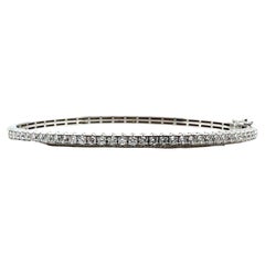 14K White Gold 1 Carat Diamond Bangle Bracelet