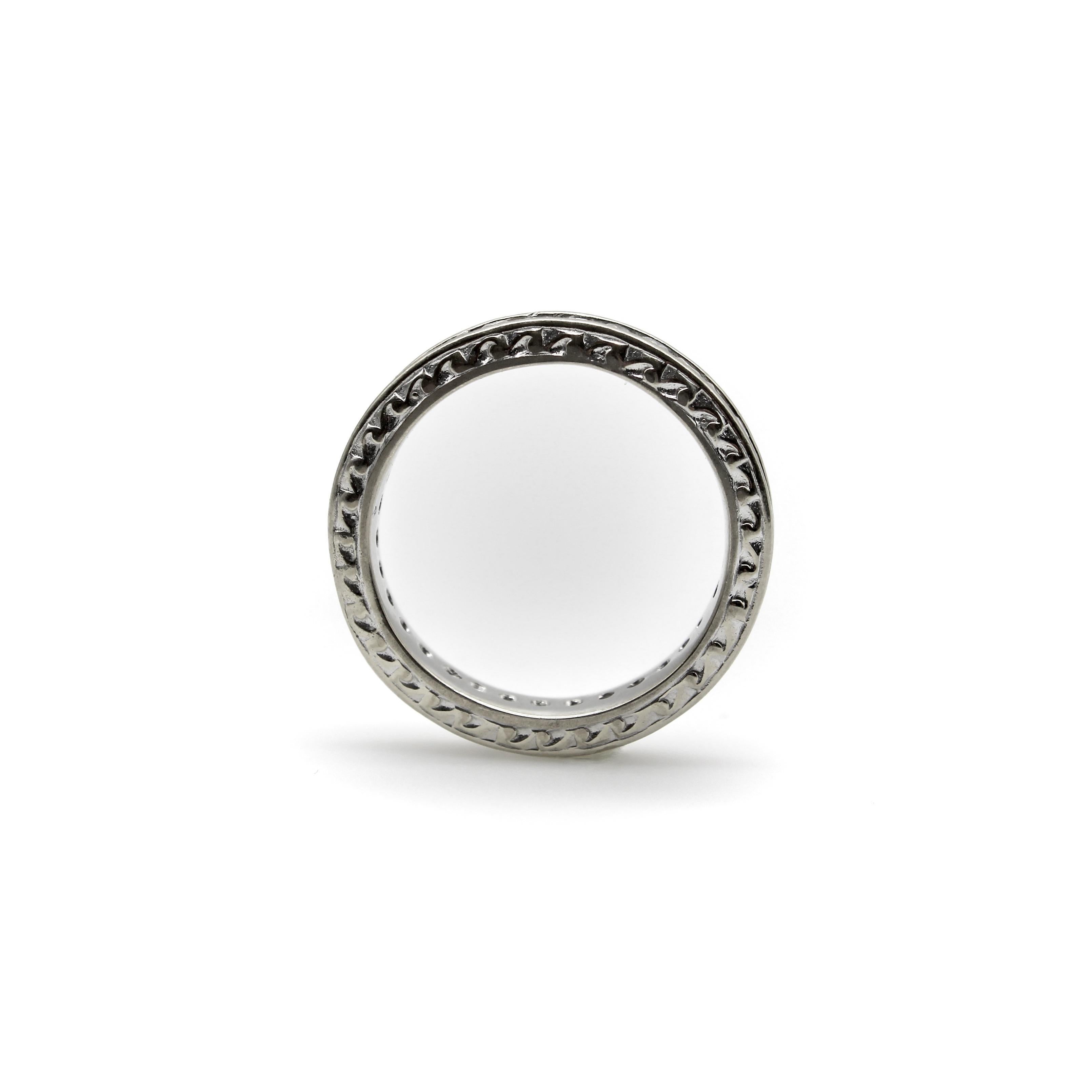 Round Cut 14K White Gold 1 Carat Diamond Channel Set Eternity Band For Sale