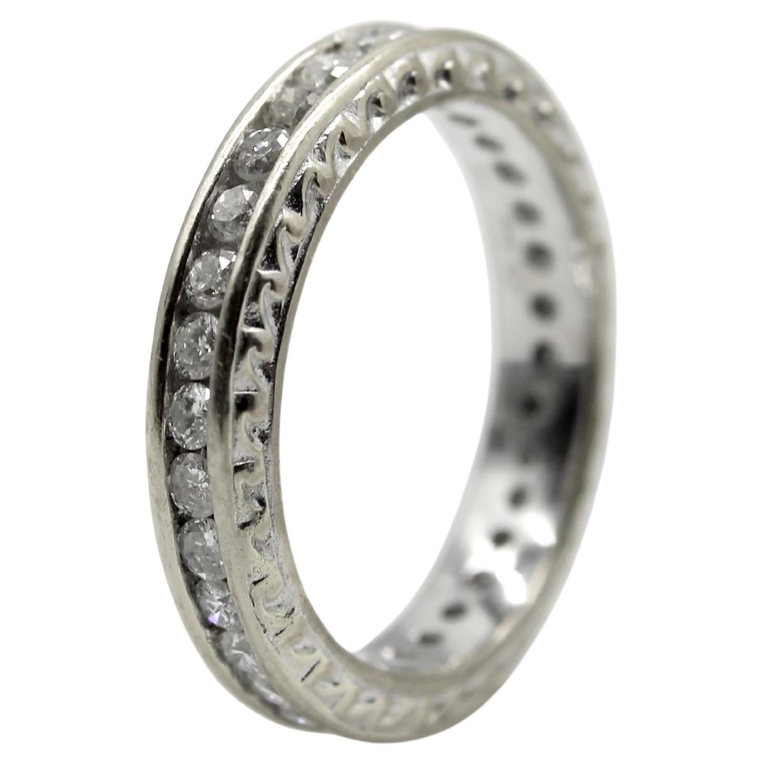 14K White Gold 1 Carat Diamond Channel Set Eternity Band