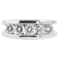 14K White Gold 1 CT Diamond Channel Wedding Band