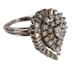 14k White Gold Diamond Cocktail Ring