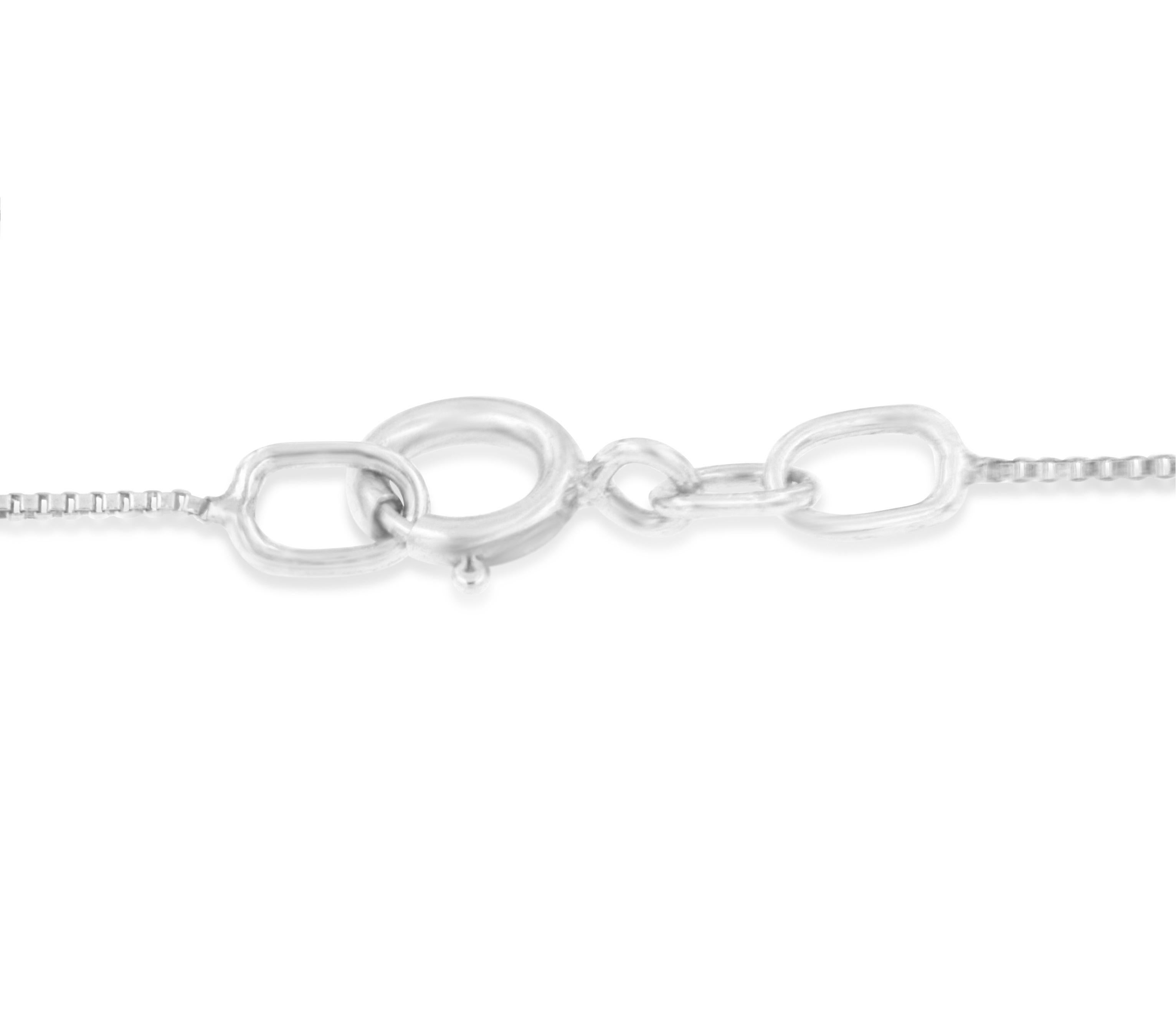 Contemporary 14K White Gold 1.0 Carat Diamond Heart Ribbon Pendant Necklace For Sale